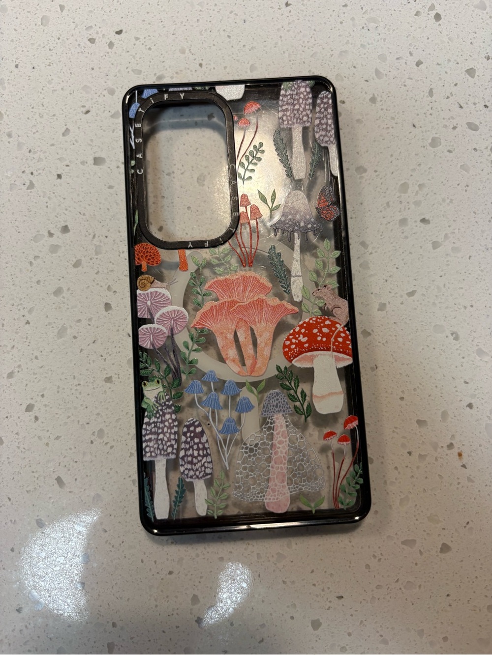 Casetify Clear Mushroom Garden Phone Case - Black Trim Samsung S25 Ultra